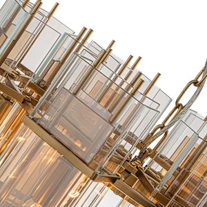 Magic city layered glass panels chandelier
